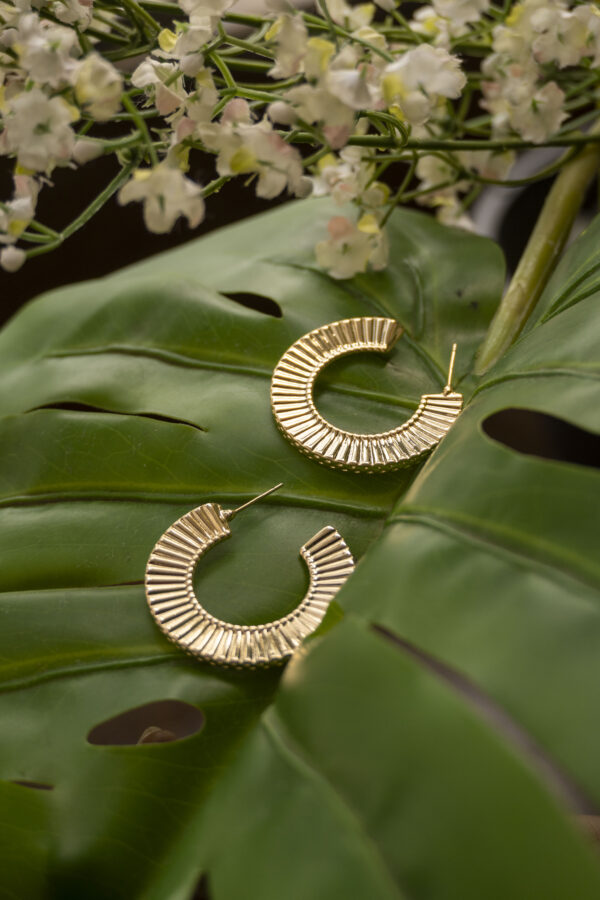 Textured Flat Earrings - Image 2